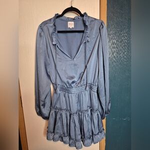 612 Misa Los Angeles Slate Blue Lorena dress